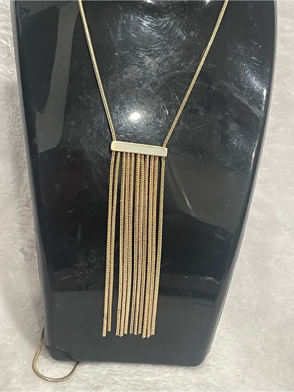 Gold Fringe Tassel Pendant Necklace - Women Jewelry